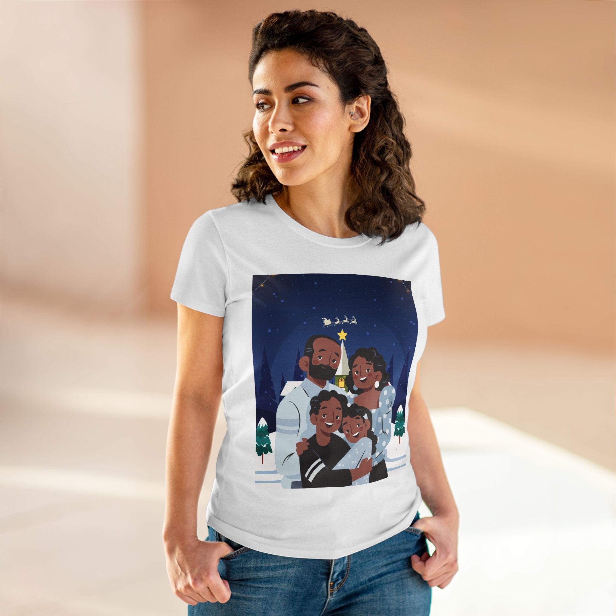 Happy Christmas Day Women's Midweight Cotton Tee